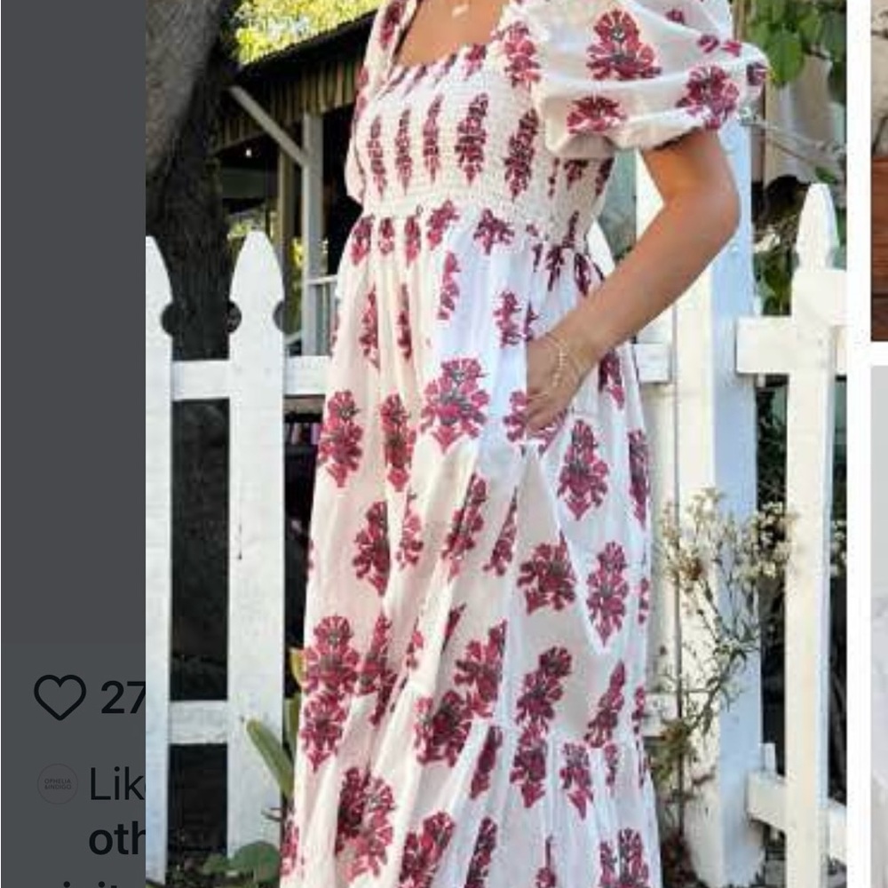 COPY - COPY - Cotton Smocked Puff Sleeve Maxi Sundress